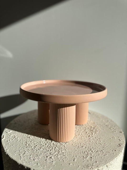 Peach Ripple Cake Stand