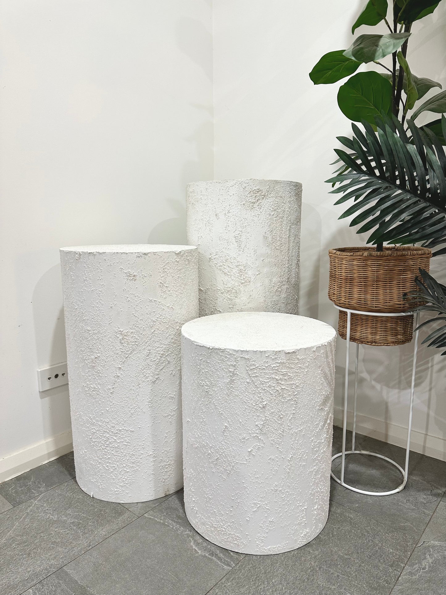 White Textured Plinths